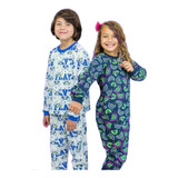 Pijama Infantil Frio Manga Longa Com Punho 100% Algodão 1ao3