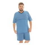 Pijama Masculino Plus Size 100% Algodão Tamanho Grande Est