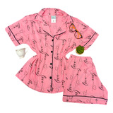 Pijama Short Doll Americano Estampado Blogueirinha Verão