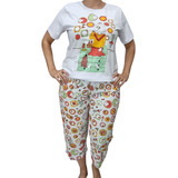 Pijama Sonhart 100% Algodão Corsário E Camiseta Manga Curta