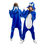 Pijama Sonic Macacão Fantasia Gamer Kigurumi Infantil Adulto