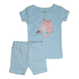 Pijamas Carters 12 Meses Baby Menina Camiseta E Shorts Verão