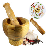 Pilão Com Socador Em Bambu