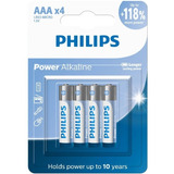 Pilha Alkalina Philips Aaa Com 4