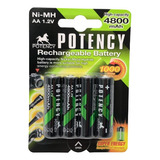 Pilha Recarregável Aa 4800mah P/ Xbox C/ 4 Unidades