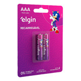 Pilha Recarregável Aaa Palito 900mah Elgin Blister 2 Unidades