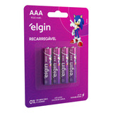 Pilha Recarregável Elgin Aaa 900 Mah 1,2v Com 4 Un -