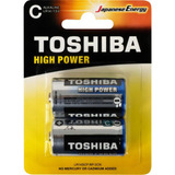 Pilhas Alcalinas Média Tipo C Bateria Toshiba Com 2 Un