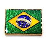 Pim Bótom Broche Bandeira Do Brasil 23mm Folheado A Ouro