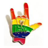 Pin Botton Broche Lgbt Símbolo Libras Amor- Pride Love