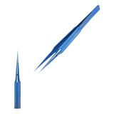 Pinça De Titanio Original Azul Antiestática Reta