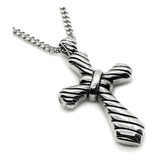 Pingente Crucifixo Metal Com Corrente Aço Cirurgico Garantia