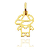 Pingente Menino Filho Em Ouro 18k 15mm
