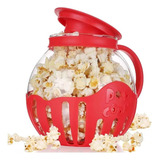 Pipoqueira Fitness De Vidro Micro-ondas Sem Óleo 2l Pipoca Cor Vermelho