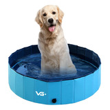 Piscina Banheira Cachorro Pets Dobrável Azul 120 X 30 Cm Vg+