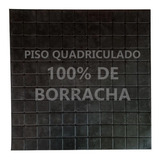 Piso Borracha Quadriculado Placa Borracha Preta 50x50cm