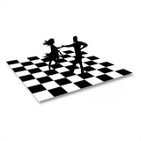 Pista De Dança Padrão Xadrez Lona Fosca Tapete Gigante 2x2m