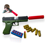 Pistola Arma De Brinquedo Dardos Projeteis Glock Ninho Boy