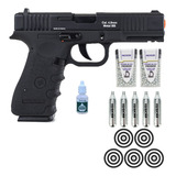 Pistola Pressão Co2 W119 Rossi Preta Semi-metal 4,5mm Kit