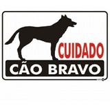 Placa - Cuidado Cão Bravo / Feroz / Cachorro Bravo / Feroz 