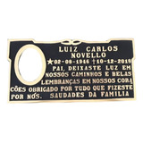 Placa 15x30cm Em Bronze Com Moldura Lisa Para Cemiterio 