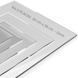 Placa Acrílico Cristal Transparente 2mm 5 Placas 20x30cm