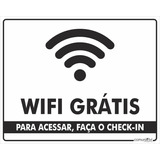 Placa Aviso Comércio Wifi Grátis Fazendo Check-in 30x20cm