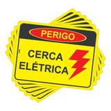 Placa Aviso Perigo Cuidado Cerca Elétrica Choque Ps Kit C\10