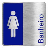 Placa Banheiro Feminino Placa Porta Em Aço Inox 13x13