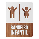 Placa Banheiro Infantil Indicativa Sinalização Mdf Buffet