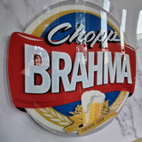 Placa Cerveja Chopp Brahma Acrílico Brilhante Alto Relevo