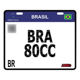 Placa De Aço Mercosul Para Bike Bra 80cc