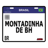 Placa De Aço Mercosul Para Bike Montadinha De Bh