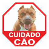 Placa De Advertência E Cuidado Cão Bravo Para Pitbull Oferta