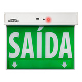 Placa De Balizamento Saída Emergência Face Única Verde Avcb Cor Verde-escuro 110v/220v