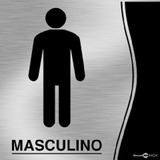 Placa De Inox Banheiro Masculino *627