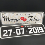 Placa De Metal Carro Personalizada Casamento Noivas