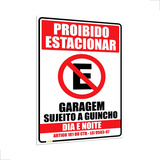 Placa De Proibido Estacionar Grande 60x40cm Portão, Garagem