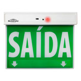 Placa De Sinalização Saída Emergência Led 1w Verde Tomada