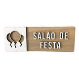 Placa De Sinalização Salão De Festas Em Mdf