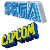Placa Decoração Sega Capcom De Mesa Quarto Kit Geek Enfeite