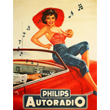 Placa Decorativa Auto Rádio Phillips Propaganda Antiga