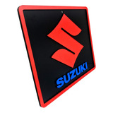 Placa Decorativa Suzuki Quadrada Relevo 3d Garagem Dec P406