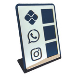 Placa Display Qr Code Acrílico Mesa Balcão Pix Zap Insta