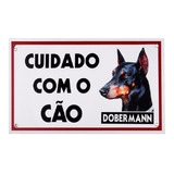 Placa Doberman Cuidado Cão Advertencia Pvc 30x20