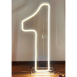 Placa Luminoso Neon Led Número 1 Aniversário Criança 60cm
