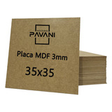 Placa Mdf Crú 3mm 35x35 - 5 Unid P/ Decoração Artesanato