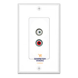 Placa Módulo De Parede Tomada 4×2 Áudio Rca Fêmea Duplo