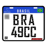 Placa Personalizada Mercosul P/bike Motorizada Escrita 49 Cc