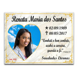 Placa Porcelana 18x24 Lapide Túmulo Jazigo Finados Cemitério